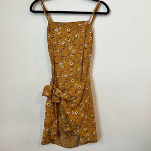 Zaful Yellow Mustard Flower Open Back Summer Dress